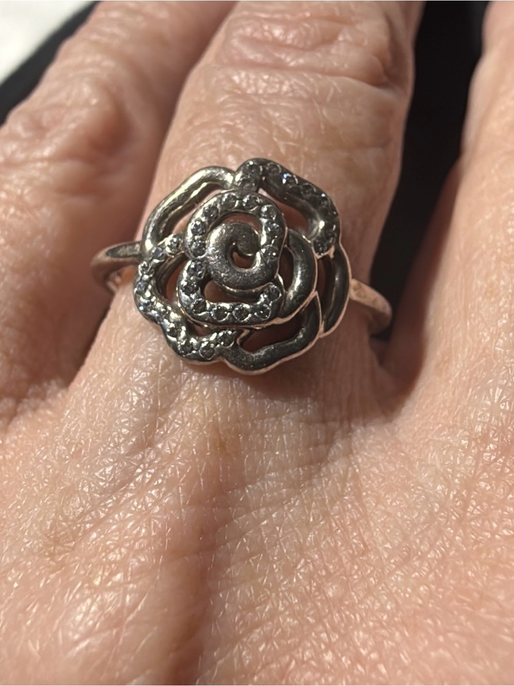 Pandora retired “shimmering delicate rose” sterling silver